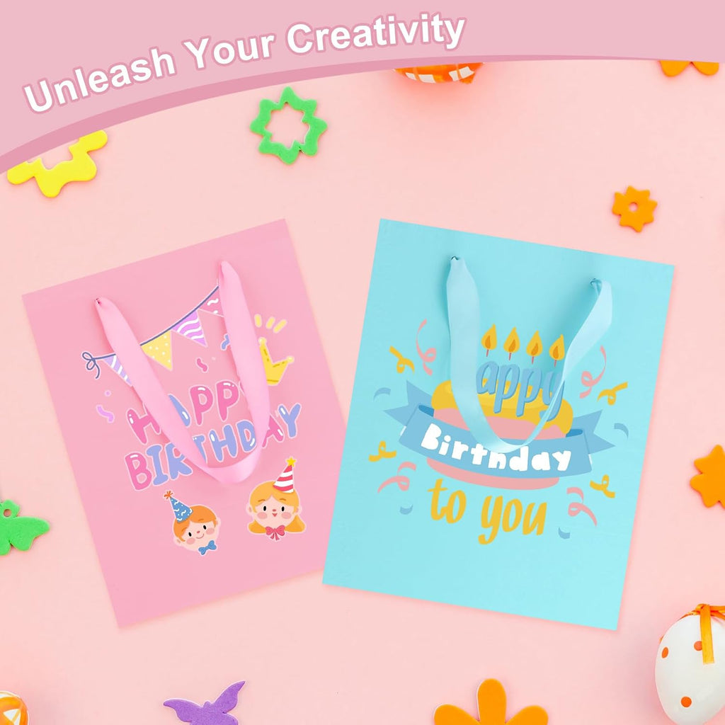 Epoesch 4 Pack Medium Gift Bags With Handles and 8 Tissue Paper, Size 8 X 5 X10 Inch Paper Bags for Birthday Party Baby Shower Wedding Favors or Mother's Day, Father's Day