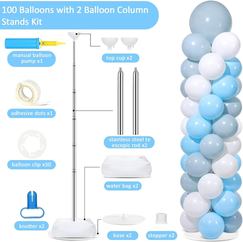 2 sets adjustable balloon column stand kit with shown in use