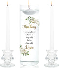Unity Candles with Glass Holder for Wedding Ceremony - Unity Candles for Wedding, Religious Ceremony Ideas Marriage Decoration Accessories Set for Newly Couple Anniversary Church (Flower)