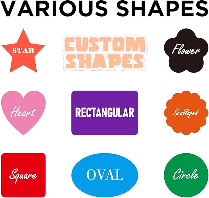 Custom Stickers - Personalized Labels, Customized Stickers with Any Design Image Logo Text, 100 Labels (Scalloped, 4"x4")