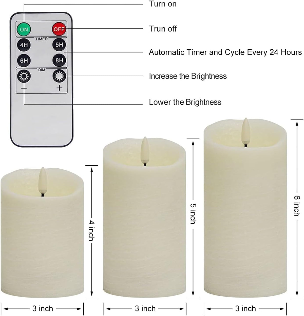 ANGELLOONG Flameless Candles with Remote, Battery Candles Flickering