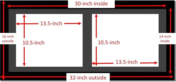 Creative Picture Frames 14X30Bk-B Black Horizontal Double Diploma Frame With 2 Opening Black Mat, Holds 2-11X14-Inch Documents With Wall Hanger