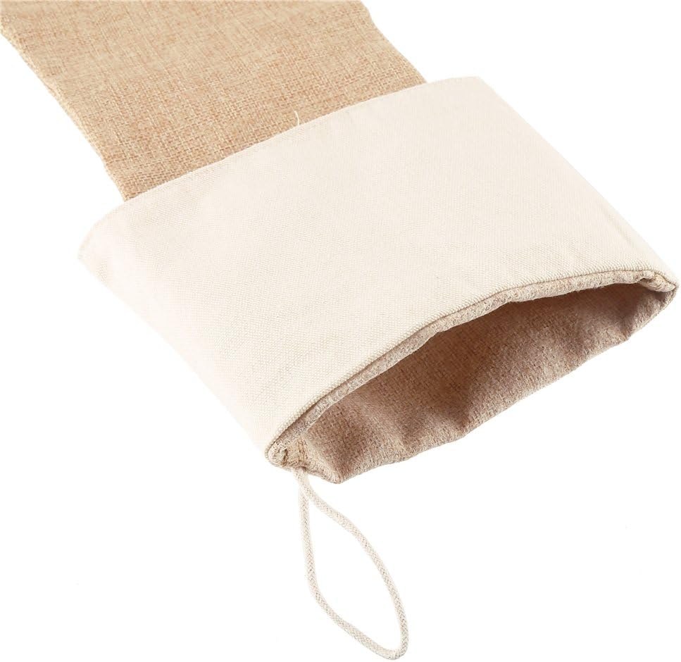 DECORA Natural Jute Burlap Christmas Stocking Fireplace Hanging for Gifts Goodies Handmade Projects Set of 6