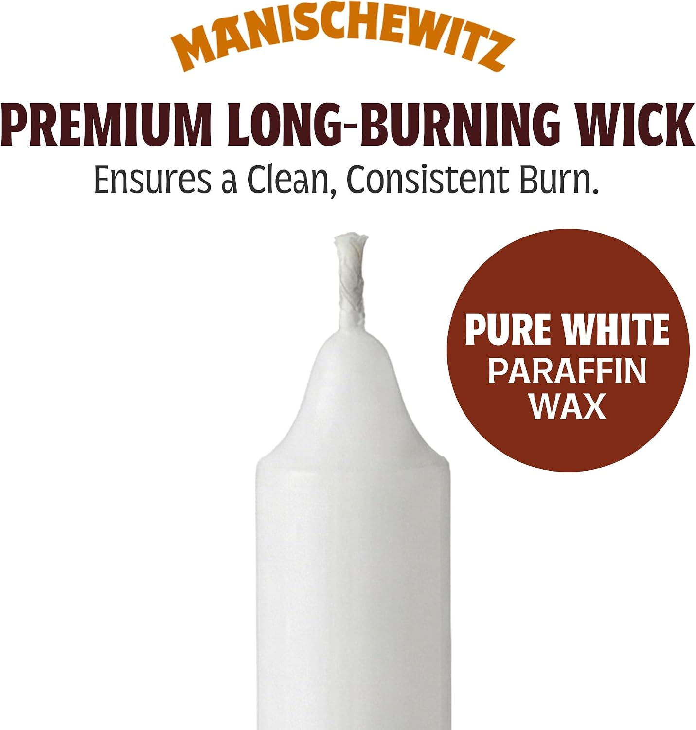 Manischewitz Shabbat Candles 72 Count | Burns for 3 Hours, Fits Standard Candlestick Holders, Perfect for Shabbos and Holidays