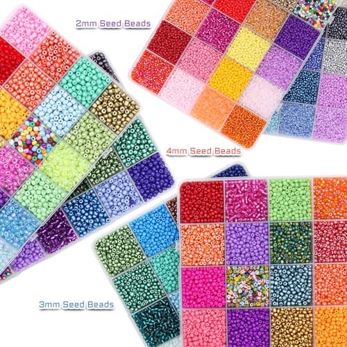 eutenghao 81600pcs glass seed beads craft beads 6/0,8/0,12/0, close-up detail