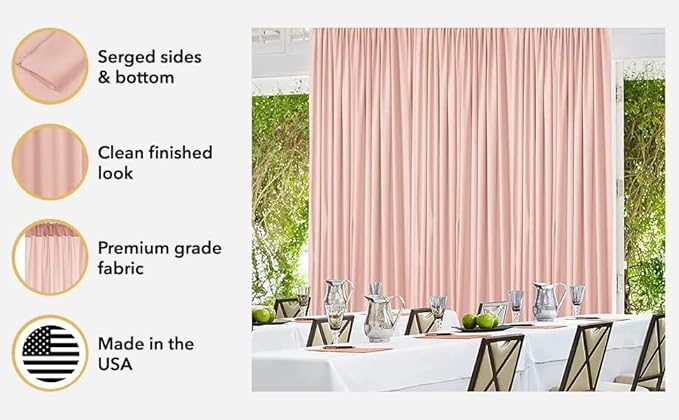 AK TRADING CO. 10 feet x 8 feet IFR Polyester Backdrop Drapes Curtains Panels with Rod Pockets - Wedding Ceremony Party Home Window Decorations - Lemon Yellow