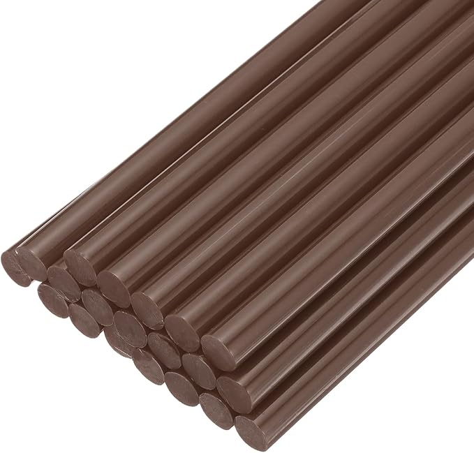 uxcell 20pcs Hot Glue Sticks for Glue Gun 11mm/0.43-inch x 8-inch Mini Hot Melt Adhesive Glue Stick Brown