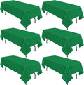 6 Pack Green Tablecloths for 6ft Rectangle Tables 60 x 102 Inch - Polyester Table Cover Stain and Wrinkle Resistant Washable Fabric Table Clothes for Wedding Party Banquet Reception Restaurant