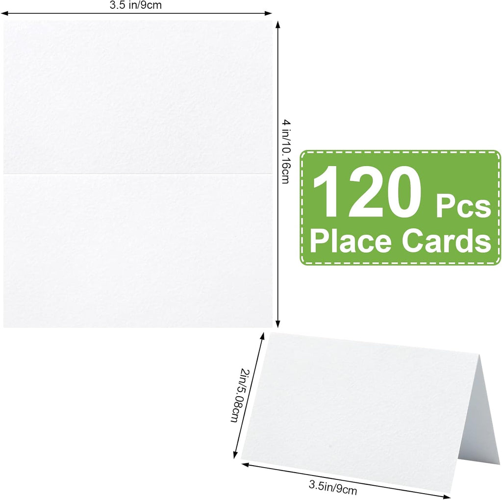 120 Pcs Place Cards, 2x3.5in Blank Fillable Banquet Seat Card for Table Setting, Escort Card, Wedding Place Cards for Wedding, Table, Dinner Parties