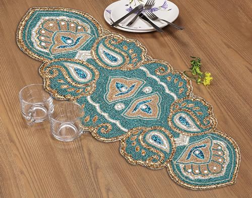 lightnpro beaded christmas table runner 13x36 inch, view 9