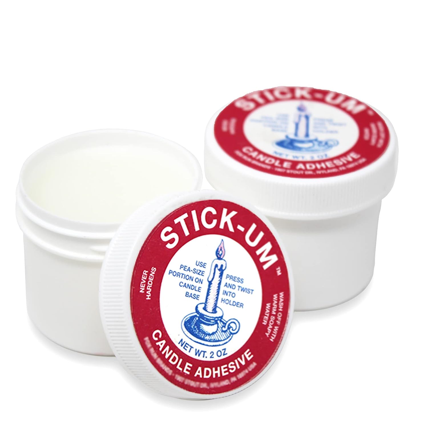 Stick-um Candle Adhesive - 2 pk Candle Stick Adhesive 2oz - Taper Candle Glue - Candle Stay Secure - Candlestick Adhesive - Stickum Candle Adhesive Stickum Grip - Candle Accessories