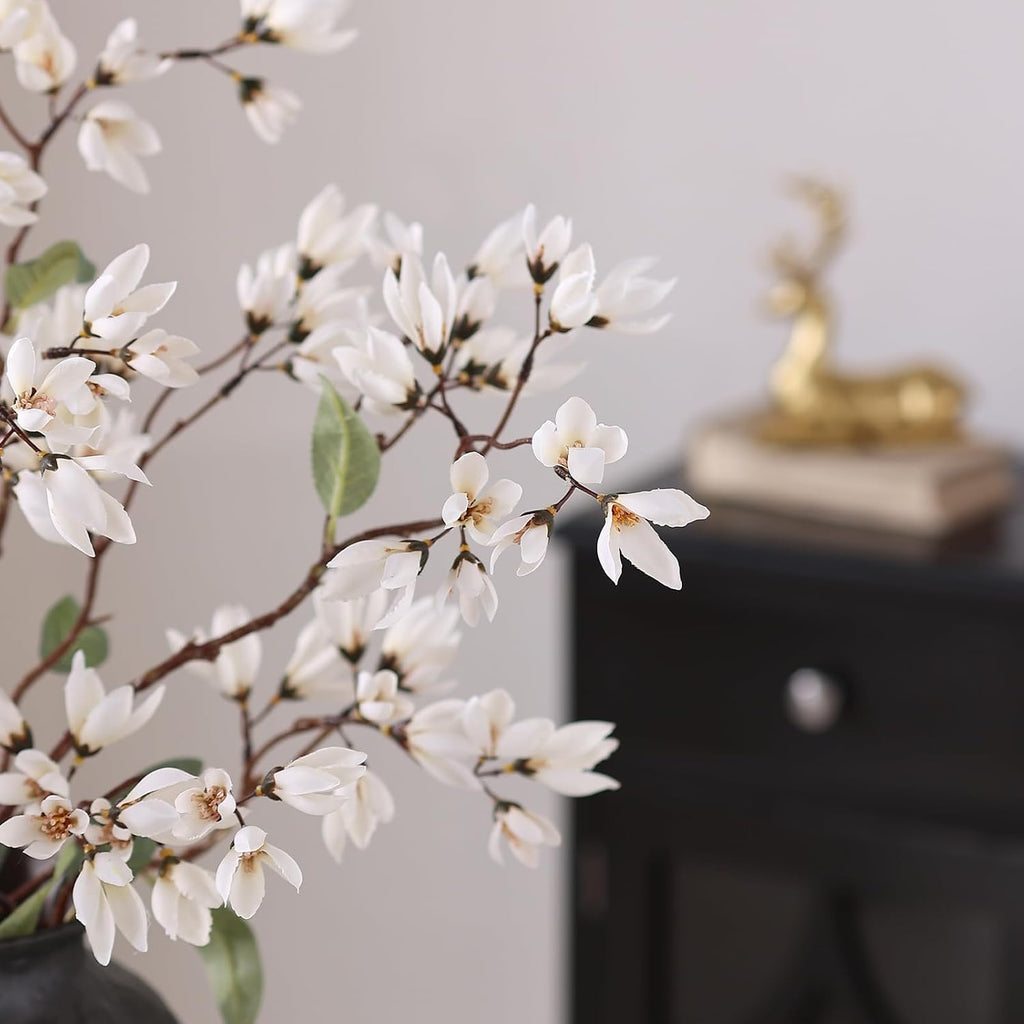 yxzzwl 4pcs 36" fake magnolia champaca silk flower on a desk or shelf