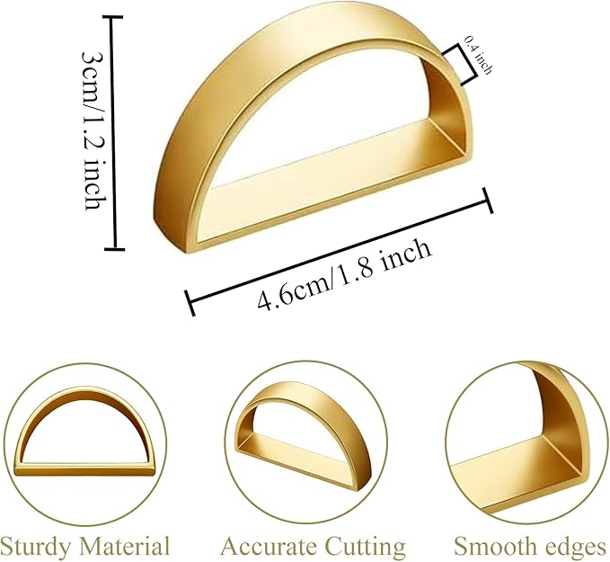 Set of 100 Napkin Rings Metal Gold Semicircle Napkin Ring, Napkin Rings Bulk Dinner Banquet Serviette Decor, Dining Table Setting for Thanksgiving Christmas Halloween Holiday Wedding Party