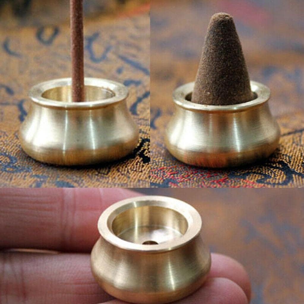 Brass Stable Bowl Type Cones Stick Censer Portable Suitable for Studio Office Living Room Tea
