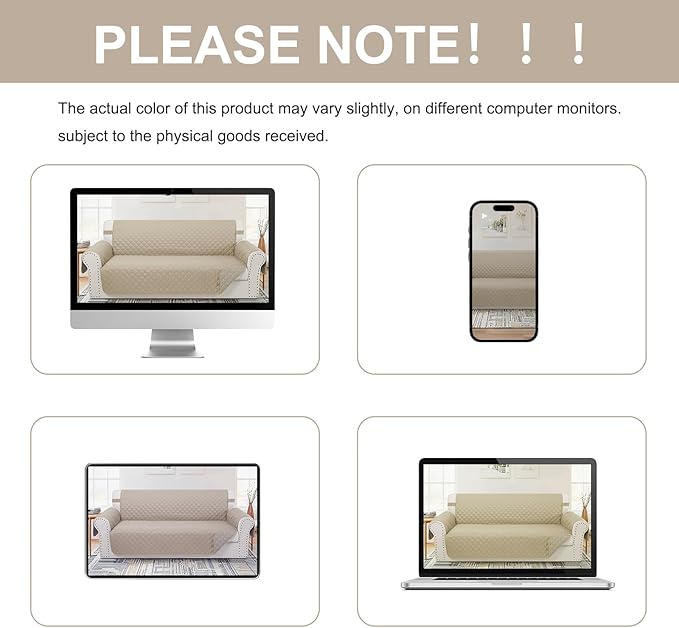 Recliner Chair Covers Reversible Sofa Cover Couch Cover for Pets Lazy Boy Furniture Protector(23''Chair,Sand/Beige)