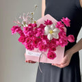 BBJ WRAPS Envelope Flower Boxes for Arrangements Solid Color Korean Floral Box Cardboard Floral Envelope Box Florist Supply, 8.7 x 1.6 x 10.6 Inch - 5 Counts