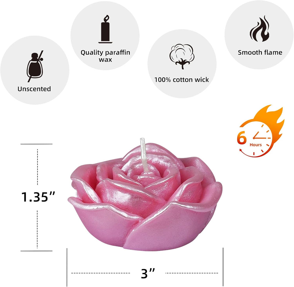 Zest Candle 12-Piece Folding Candles, 3-Inch, Pink Rose