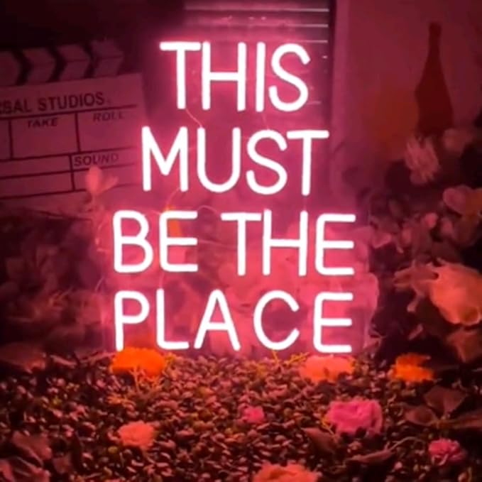 This Must Be The Place Neon Sign Custom Neon Sign Led Light Bar Pub Sign Home Room Bedroom Decor Wall Decor Salon Signage Opening Sign USB Size:14inches