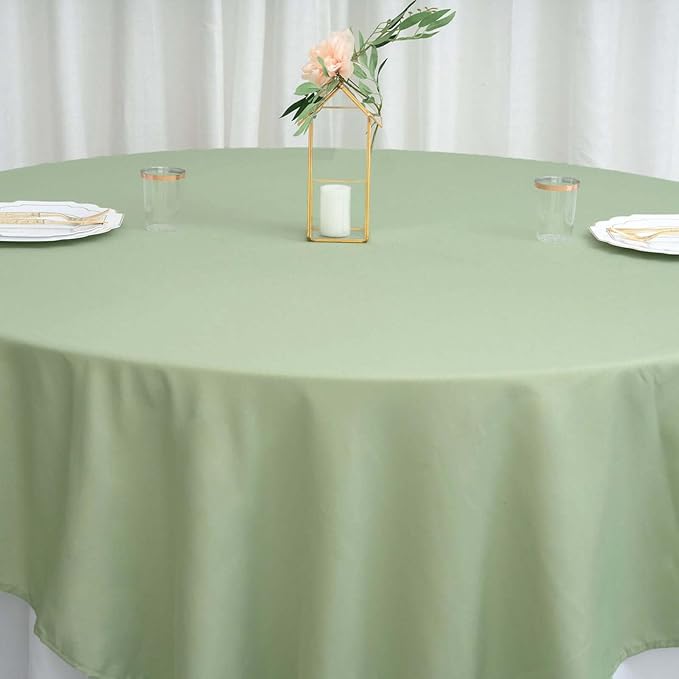 Efavormart 90" Sage Green Wholesale Linens Polyester Square Linen Tablecloth for Kitchen Dining Catering Wedding Birthday Party Events