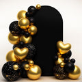 LEBENGURU Upgraded 7.2FT Wedding Arch Cover, Black Spandex Fitted Arch Backdrop Cover, Round Top Chiara Stand Covers for Birthday Party Baby Shower Banquet Balloon Décor