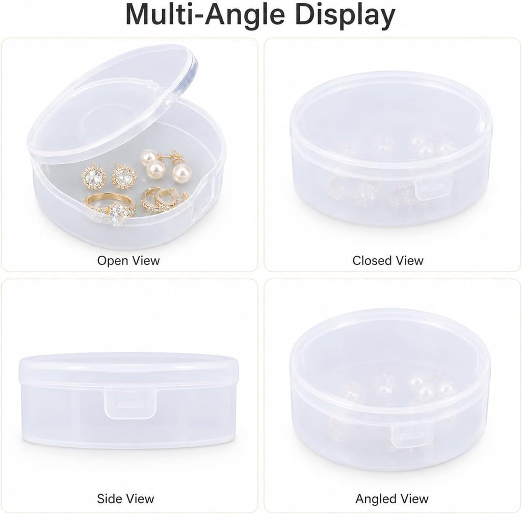 Clear Round Plastic Storage Container with Lid, Mini Small, Single Pack | Organizer for Beads, Jewelry, Cards, Crafts & Hobby Supplies