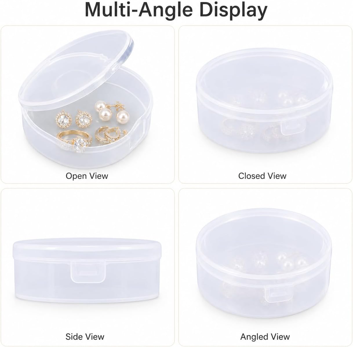 Clear Round Plastic Storage Container with Lid, Mini Small, Single Pack | Organizer for Beads, Jewelry, Cards, Crafts & Hobby Supplies