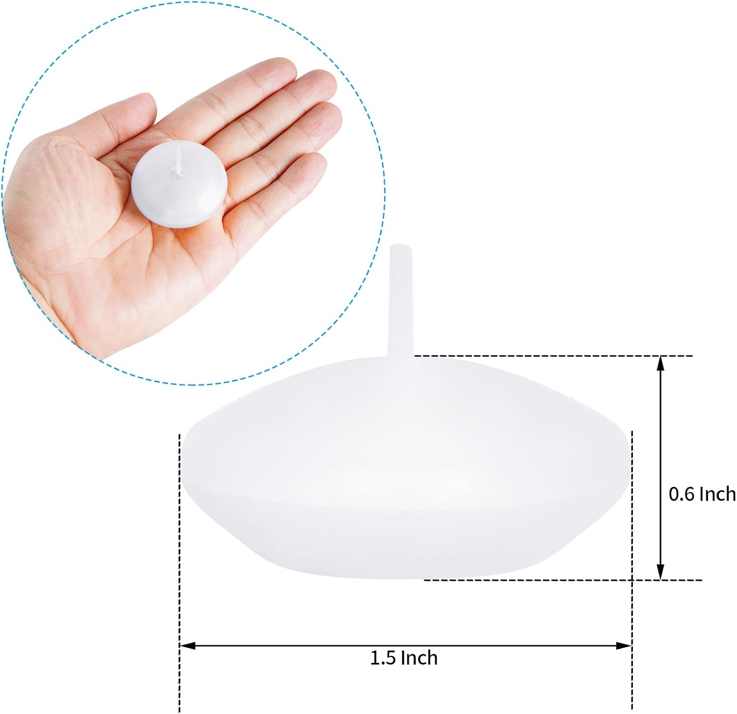 20 Pcs Floating Candles Centerpieces, 1.5 Inch Unscented Floating Candles Small Decoration for Valentine's Day, Thanksgiving, Wedding, Holiday, Parties and Home Decor