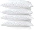 Medium Support Bed Pillows Queen Size Set of 4 Pack for Sleeping 20"x30", Hypoallergenic Skin Friendly Down Alternative Filling for Side Stomach Back Sleeper Machine Washable