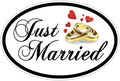 VictoryStore Magnets - Just Married Oval Car Magnet, Set of 2, Size 18 inches x 24 inches