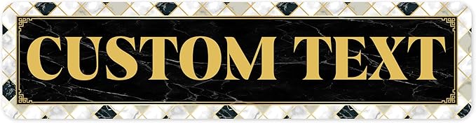 Custom Sign, Custom Street Sign, 11 Font Colors, 13 Font Styles, 4 Hole Options, 22 Sizes, 8x32 Inches, Rust Free DiBound, Fade Resistant, Made in USA by My Sign Center (Marble Tile)