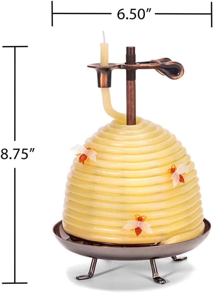 Candle by the Hour 70-Hour Beehive Candle, Eco-friendly Natural Beeswax with Cotton Wick