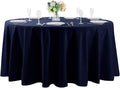 Cupuamon 108 inch Round Tablecloth Washable Polyester Table Cloth Decorative Table Cover for Wedding Party Dining Banquet（108 inch,Navy）