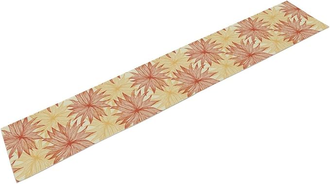 Autumn Chrysanthemum Table Runner, Vintage Modern Geometric Floral Boho Table Runner for Kitchen Dining Bedroom Living Room Table Decor for Indoor Outdoor Home Party, 13x70 Inch