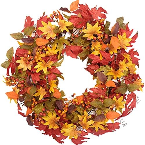 idyllic 20 inch fall wreath for front door, main product view