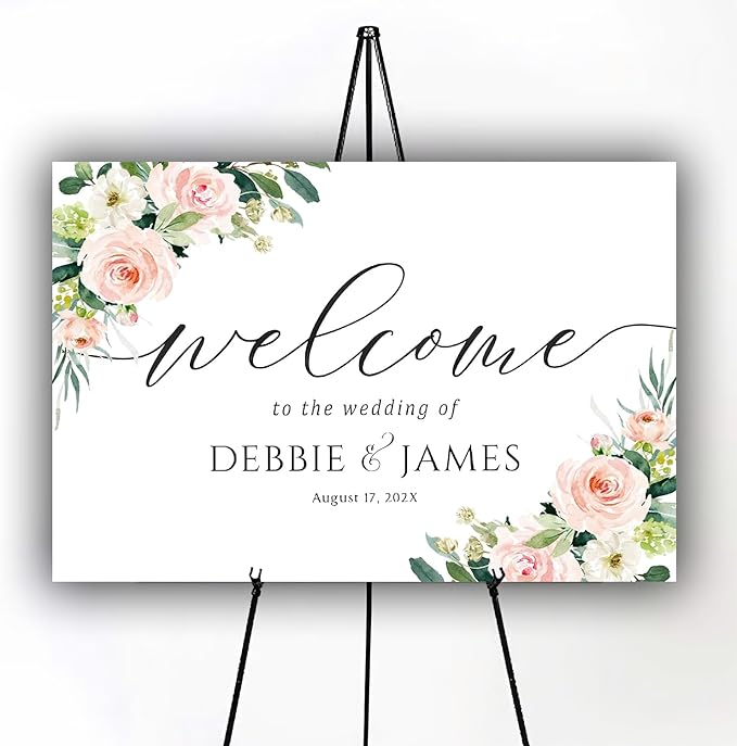Personalized Wedding Welcome Sign, Welcome To Our Wedding Sign, Blush Pink Wedding Sign, Wedding Welcome Sign, Wedding Sign, Blush Pink Wedding Decor, Blush Pink Wedding Decorations