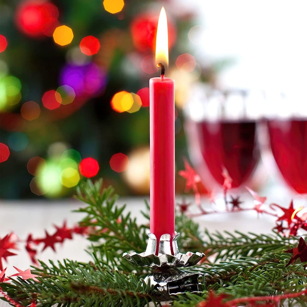 Pack of 20 Tree Candle Holders Clip Silver Candle Holders Christmas Tree Candle Inserts Decorative Mini Candle Holder for Tree Candles, Birthday Candles, Table Candles, Tea Lights