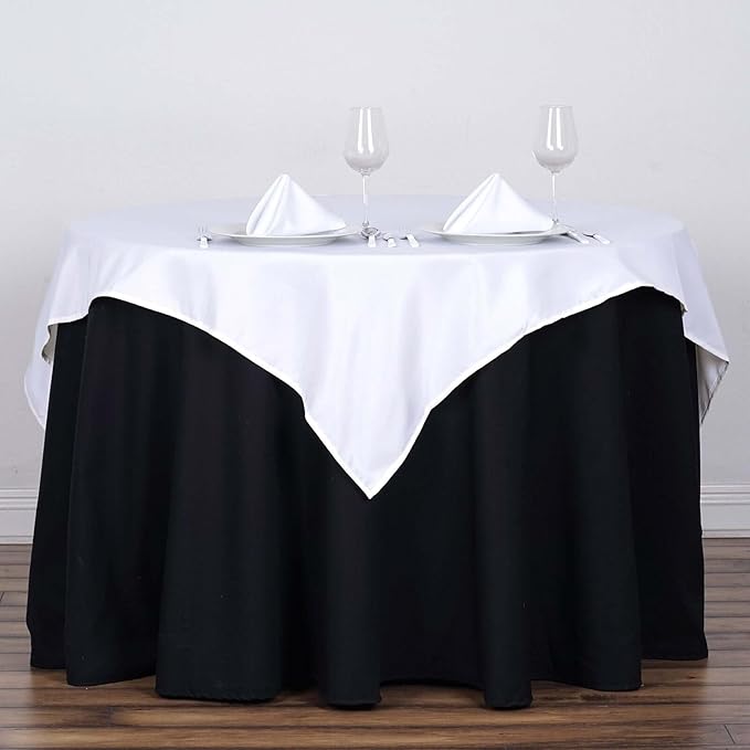 Efavormart 54x54 White Wholesale Linens Seamless Polyester Square Linen Tablecloth for Wedding Banquet Party Restaurant