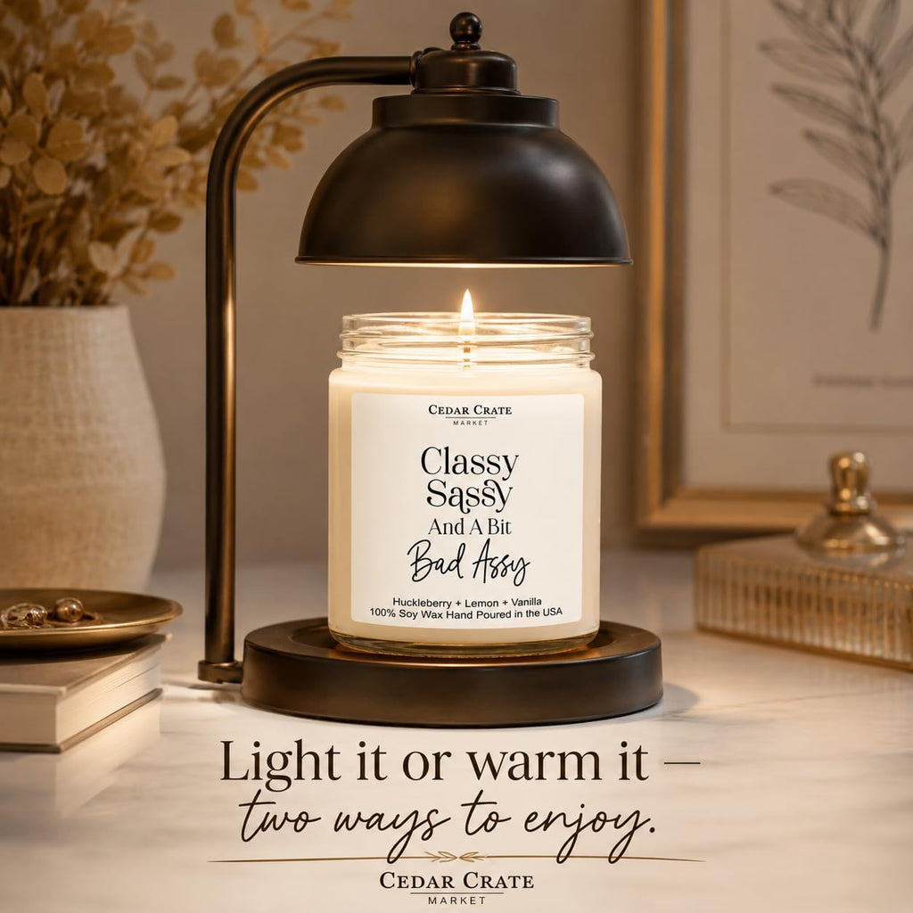 CEDAR CRATE MARKET - Funny Candles for Women Adult Humor - Classy Sassy - Best Friend Birthday Gift for Who Have Everything, Retirement, Woman Coworker, Girlfriend, 100% Soy Wax, Handmade in USA