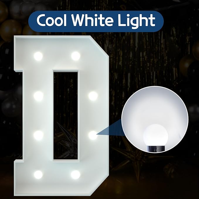 Marquee Letters 3 Feet Tall Large Light Up Letters Baby Shower Decorations Wedding Engagement Happy birthday White Party Decorations Marry Me Sign Big Cardboard Backdrop D