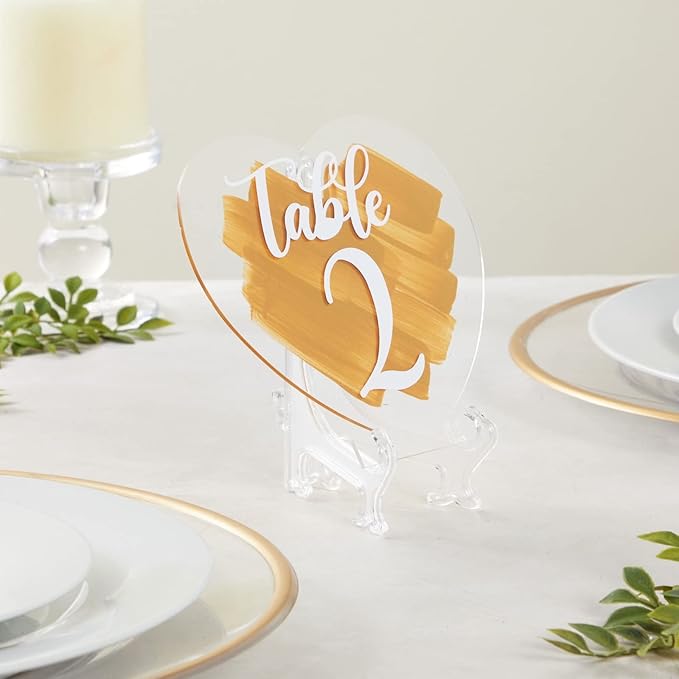 Juvale Mini Clear Acrylic Easel Stands - 24-Pack, 5.3-Inch, Clear Plastic - Mini Easel Sign Stand & Greeting & Place Card Display - Tabletop Photo Holders & Plate Holders