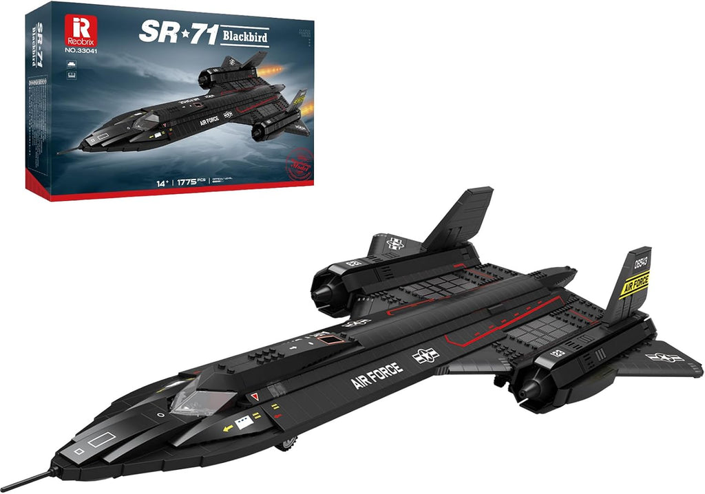 reobrix sr-71 blackbird building set, 1775 pcs military shown in use