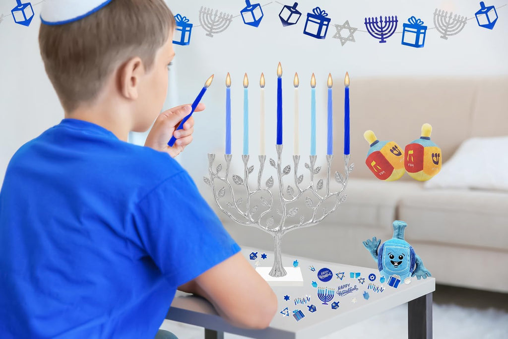 The Dreidel Company Pastel Blue Jerusalem Hanukkah Candles Menorah Candles Chanukah Candles 44 for All 8 Nights of Chanukah Standard Size Chanukah Candle Fits Most Menorahs