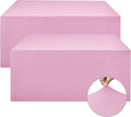 Nasitos Pink Fitted Table Covers Stretch Spandex - 96 x 30 Inch - 2 Pack Rectangle Table Clothes for 8 Foot Folding Tables, Fabric Tablecloths for Parties, Trade Show, Craft Show, Birthday