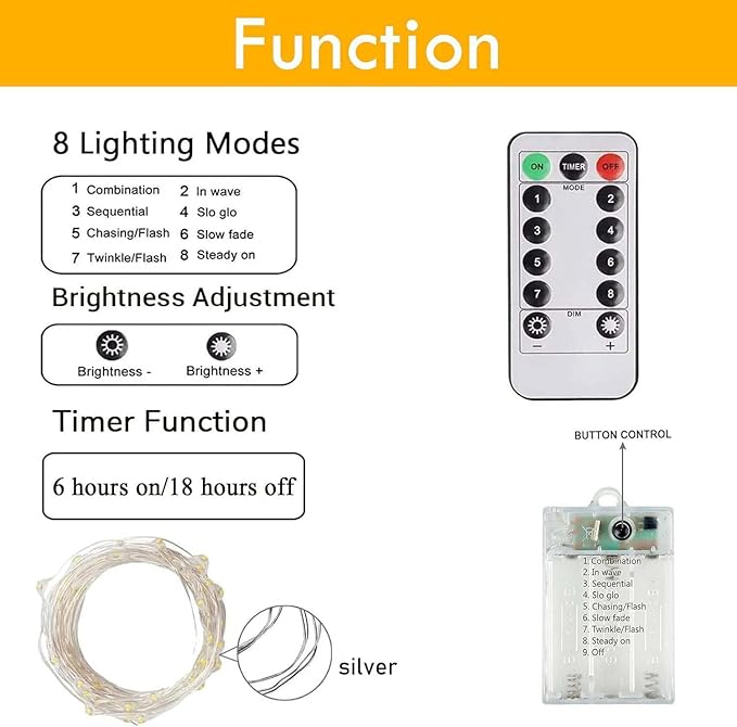 3 Pack Fairy Lights Battery Operated with Remote Control Timer, 26 FT 80 LED String Lights Outdoor Indoor, 8 Mode Twinkle Lights for Christmas Party Wedding Birthday Bedroom Décor (Red and Green)