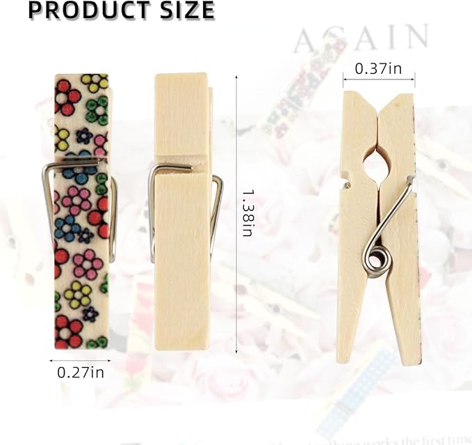 80 Pieces Colorful Painted Wood Clothespins for Craft Mini Photo Clips Wooden Clothespin Small Clothes Pins for Photos Pictures Display Wooden Clothe Photo Paper Peg Decorative Clothespins for Wedding