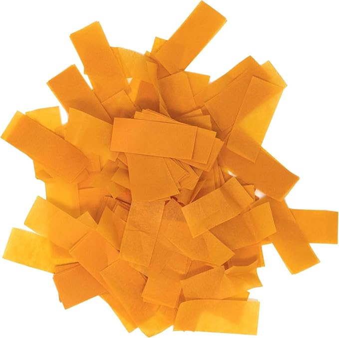 Ultimate Confetti, Orange Biodegradable Confetti – Rectangular Fluttering Tissue Paper Confetti for Cannon and Launcher use – Best for Gender Reveal, Parties, Concerts and Weddings - 20 lb, 320 oz