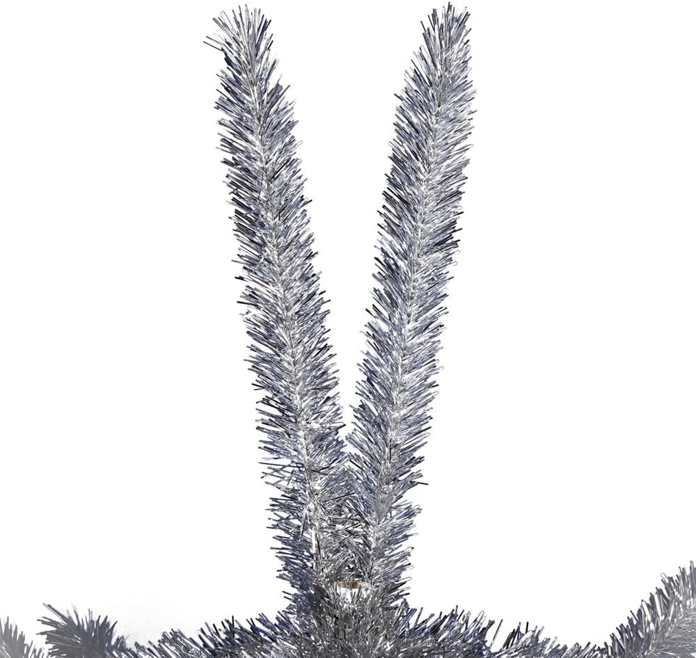 vickerman 6' vintage aluminum artificial christmas tree shown in use