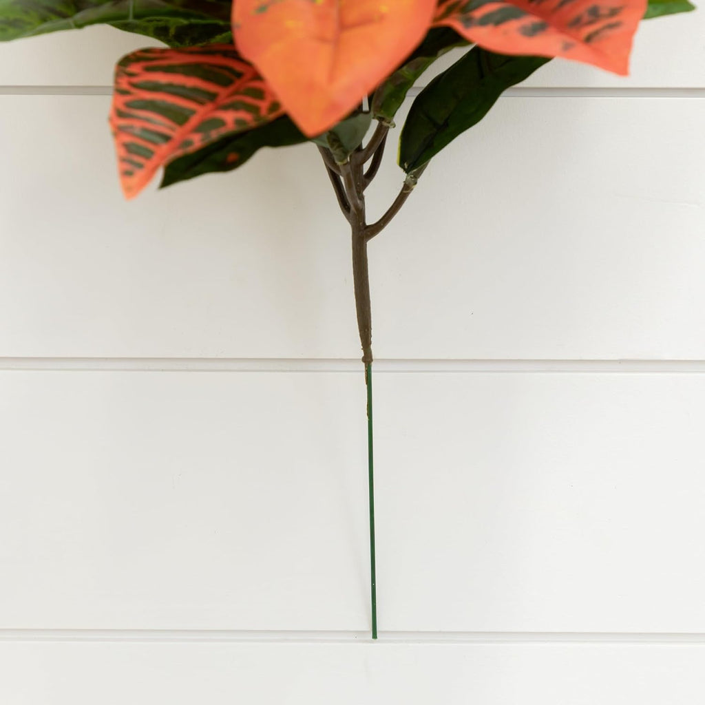nearly natural 17” garden croton artificial (real touch), close-up detail