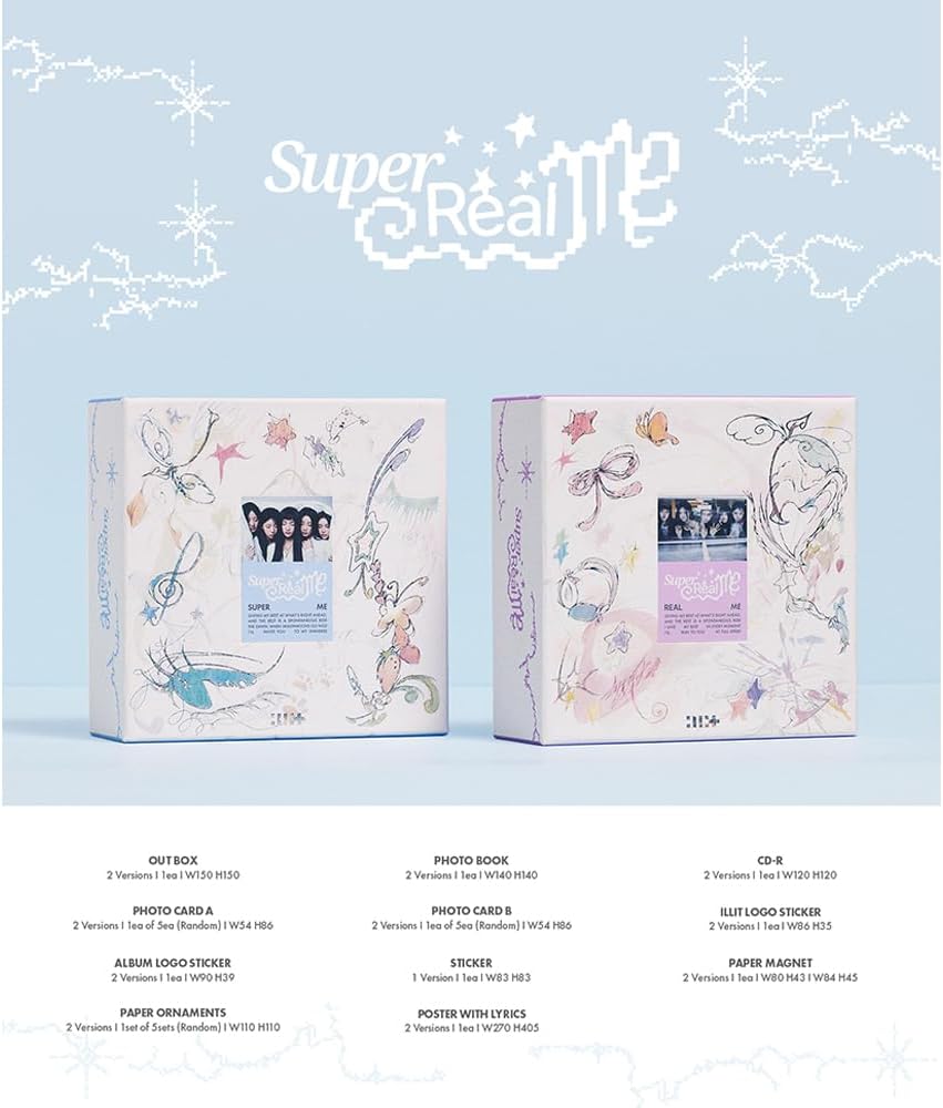 ILLIT [1st Mini Album 'SUPER REAL ME'](SUPER ME Ver.) + 3 Extra Photo...