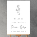 Botanical Minimalist Wedding Fine Art Wedding Welcome Signs, Welcome Sign Wedding, Customized Wedding Welcome Sign